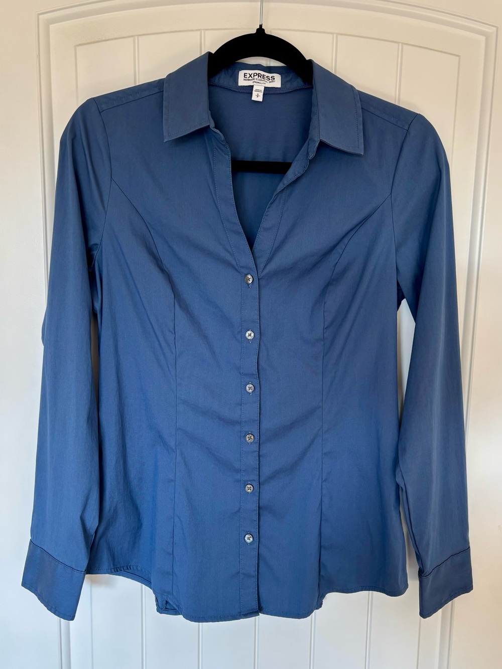 Express Ultimate Essential Shirt original fit in Slate Blue size Small